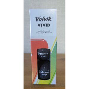 Volvik 3 Vivid Golf Balls (Matte Finish Black, 3pk) 1 Sleeve,NEW